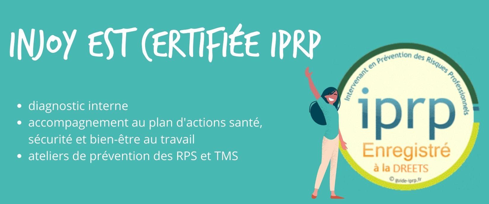 Injoy certifiée IPRP : un accompagnement de qualité pour prévenir les risques professionnels